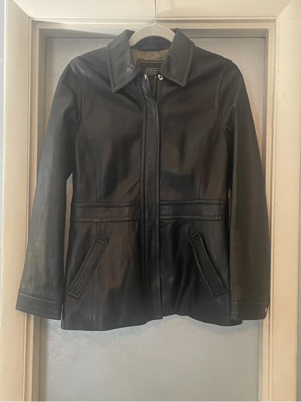 VTG COACH Classic Black Leather Jacket - Women EUC!!!